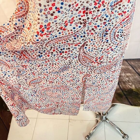 🔥5/25 sale🔥 Sage collective white red blue floral paisley sundress size 8 - Picture 3 of 10
